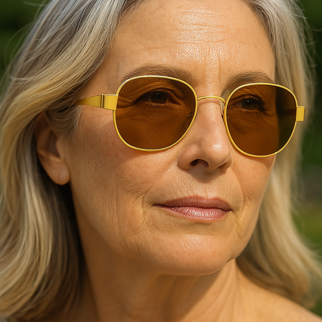 Designer sunglasses ladies - oval vintage shape in metal 2025