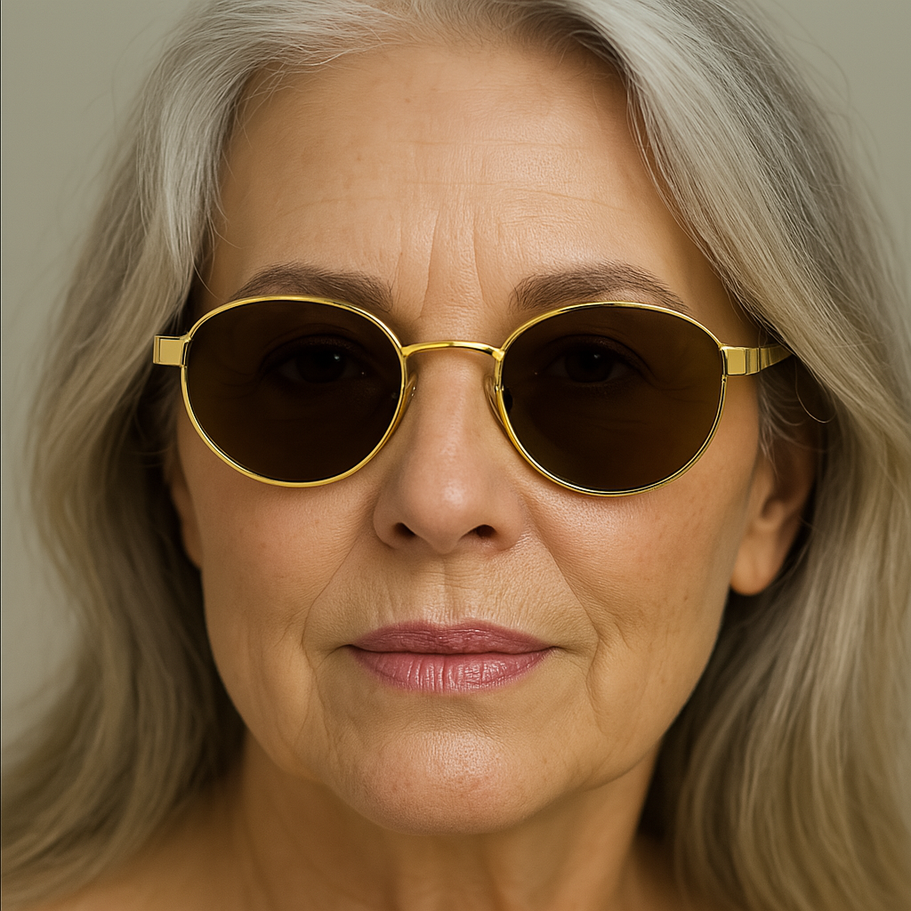 Vintage pilot sunglasses for women - green lenses & metal frame