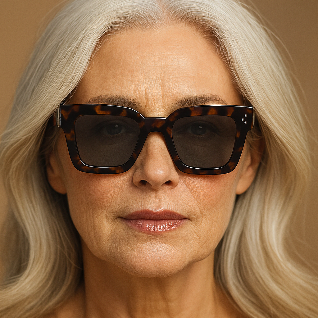 Sleek matte finish cat-eye glasses