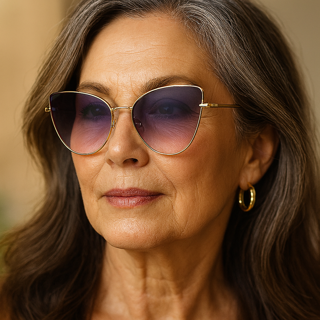 Retro metal frame cat-eye sunglasses