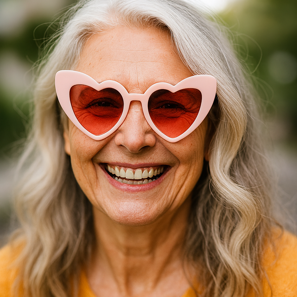 Ladies heart sunglasses retro big