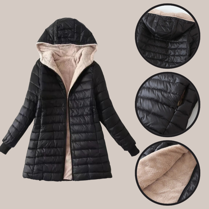 Elysiane Long Coat | Lightweight Women's Jacket with Fleece Insert for Cozy Winter Days