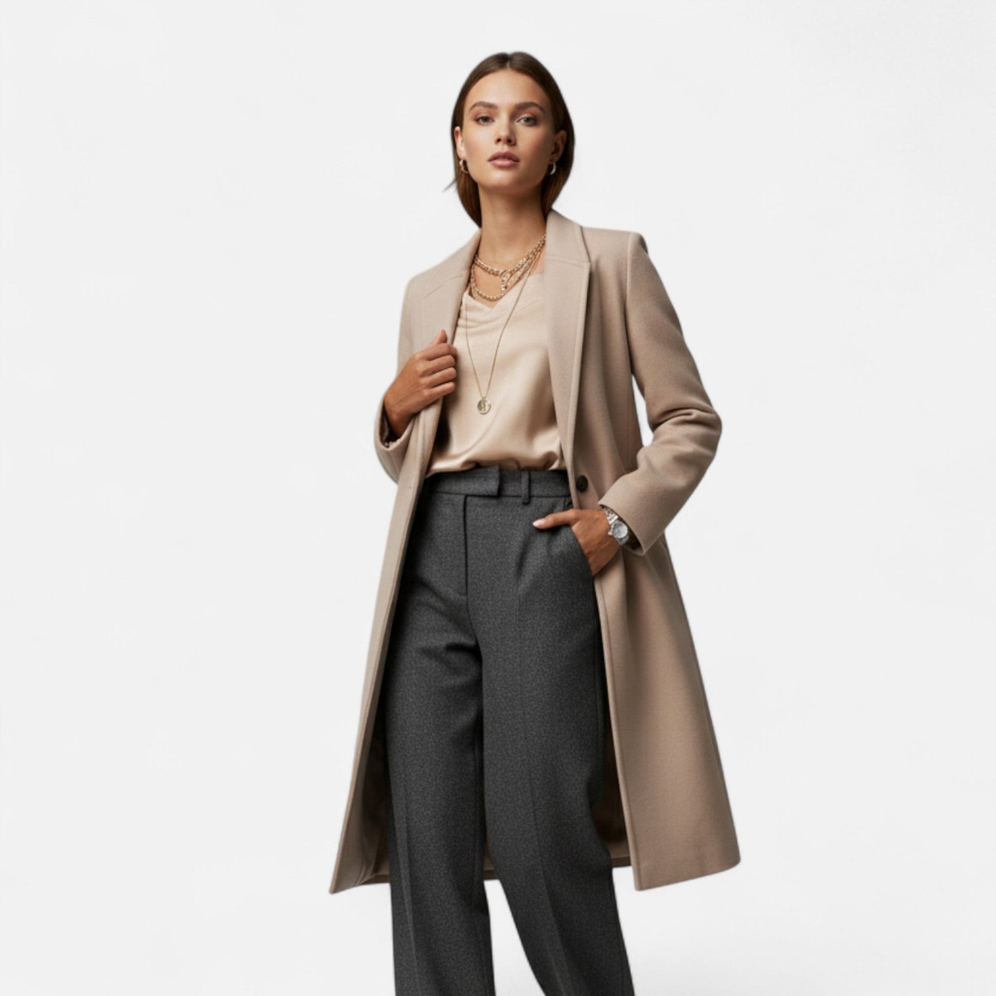 Dorevelle | Women's Winter Overcoat with Stylish Lapel Collar – Stay Elegant and Warm