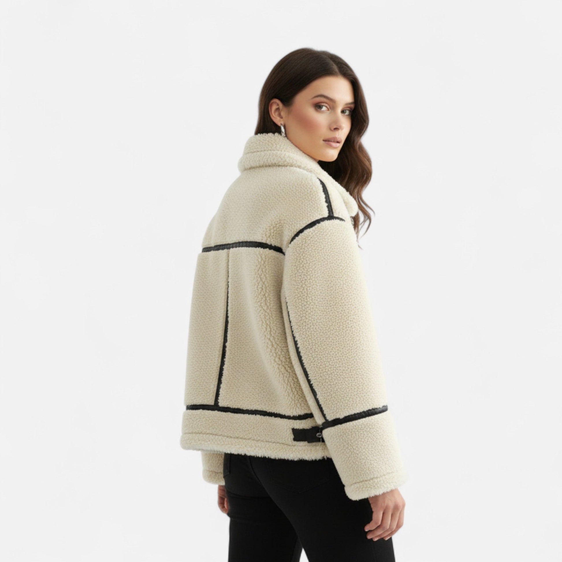 Dorevelle Damen Wollfell-Jacke – Stilvolle Herbst- und Wintereleganz