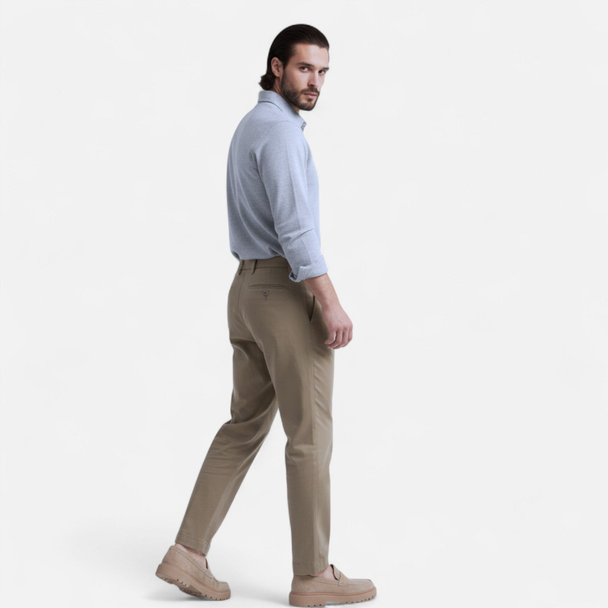 Dorevelle | Herrenweite-Hose mit weitem Bein – Herbstliche elegante Drapierung