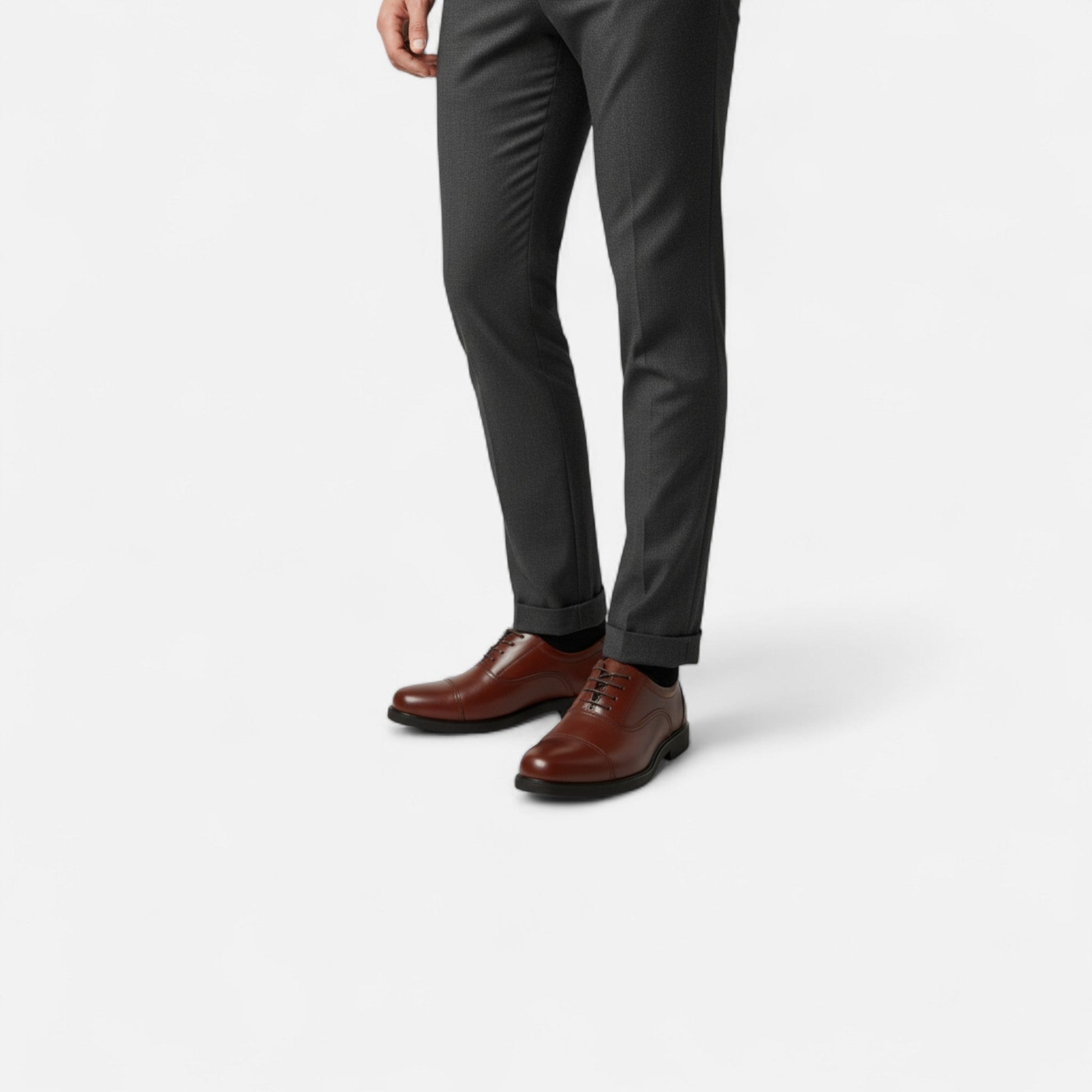 Dorevelle Herren elegante Synthetik-Lederschnürschuhe