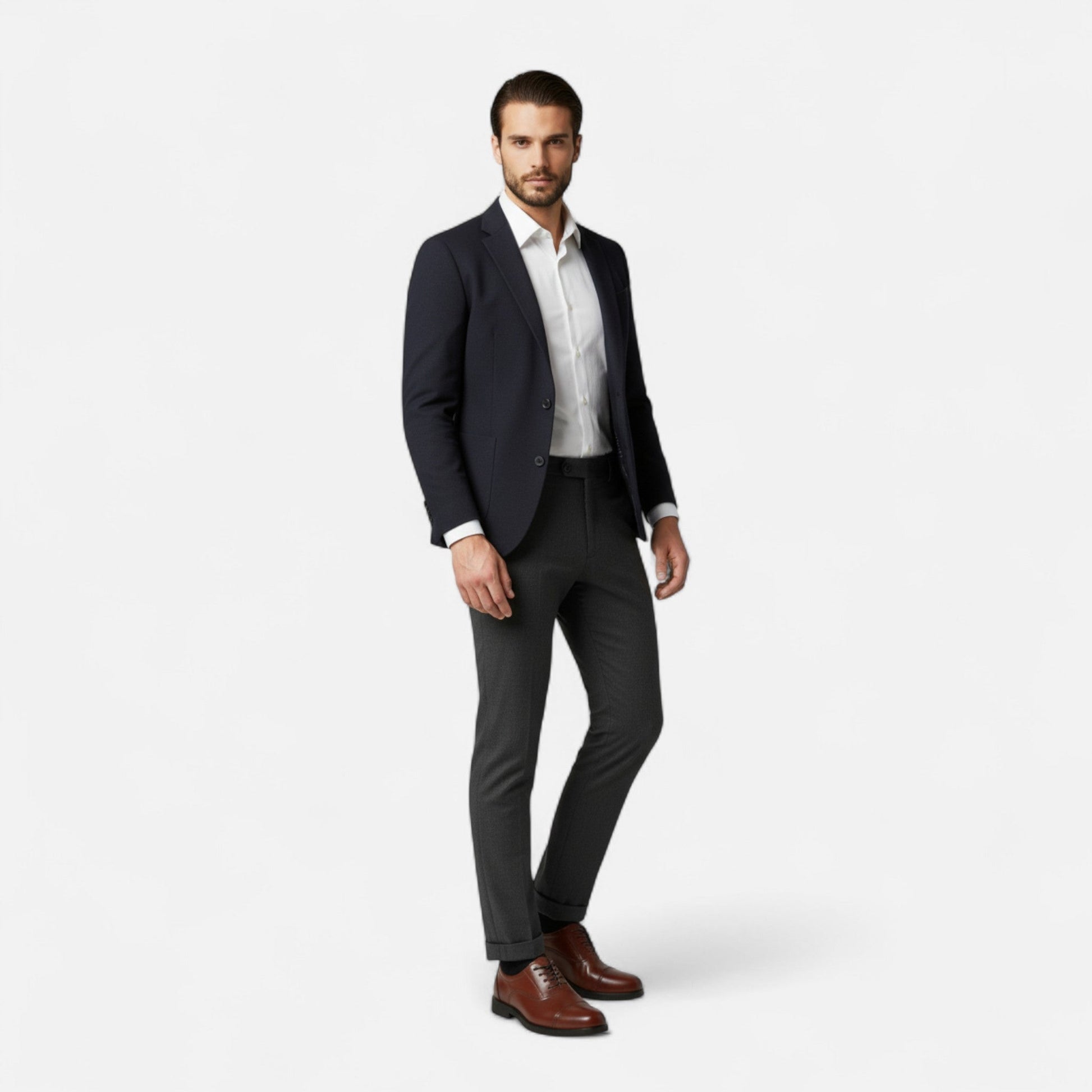 Dorevelle Herren elegante Synthetik-Lederschnürschuhe