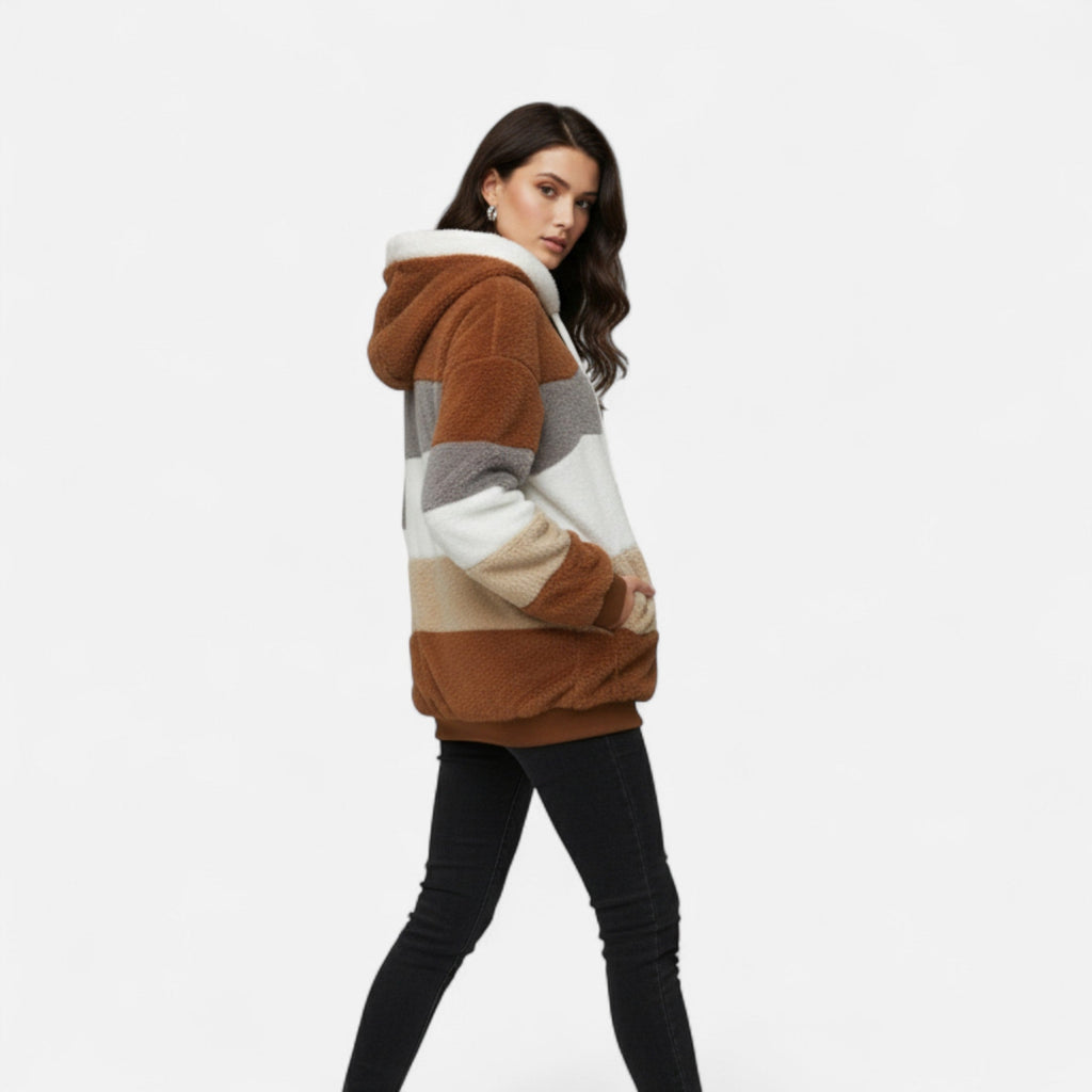 Dorevelle | Damen Oversized Jacke mit Kapuze – Elegante Herbst- und Wintermode
