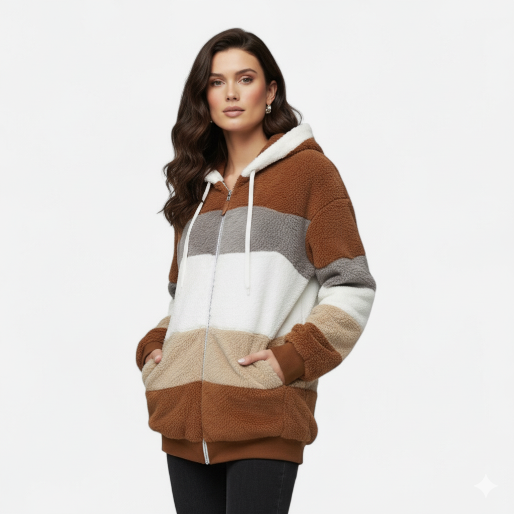 Dorevelle | Damen Oversized Jacke mit Kapuze – Elegante Herbst- und Wintermode