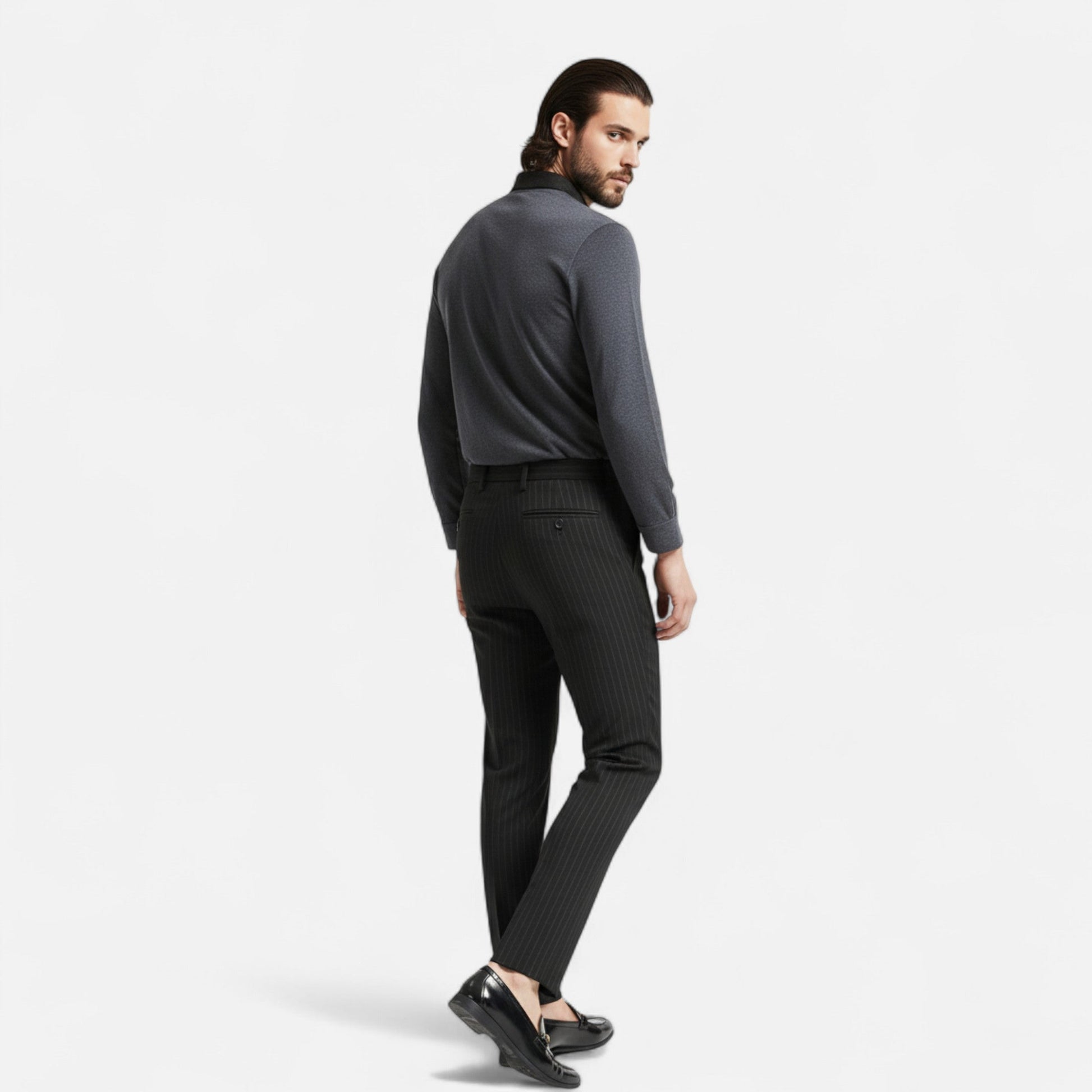 Dorevelle | Herren Anzugshose mit Streifen – Elegante Slim-Fit Business-Mode