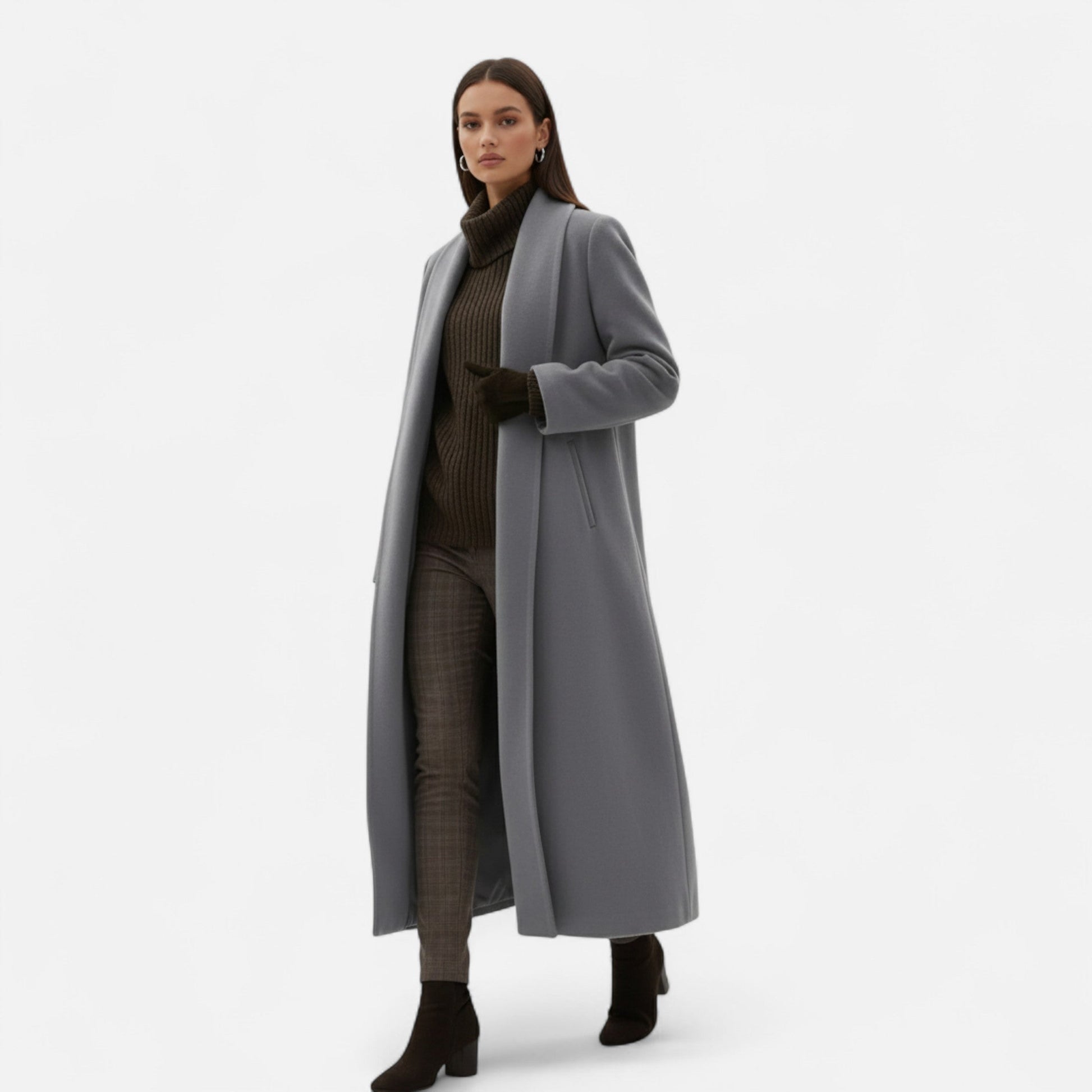 Dorevelle Women's Plus Size Overcoat with Stylish Lapel Collar for Elegant Look