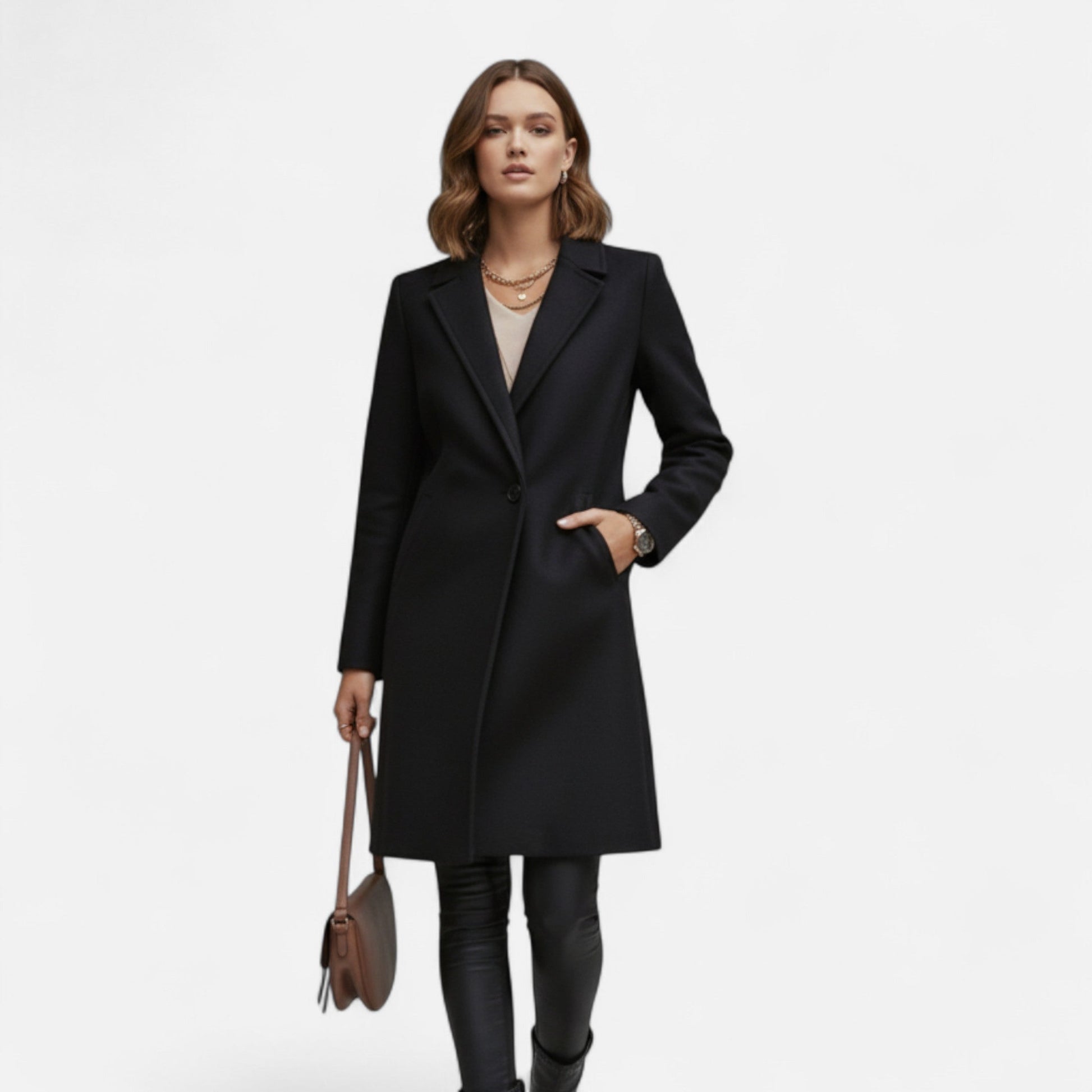 Dorevelle | Women's Winter Overcoat with Stylish Lapel Collar – Stay Elegant and Warm