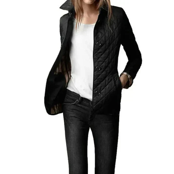 Stylish women's jacket made of silk and cotton for autumn and winter