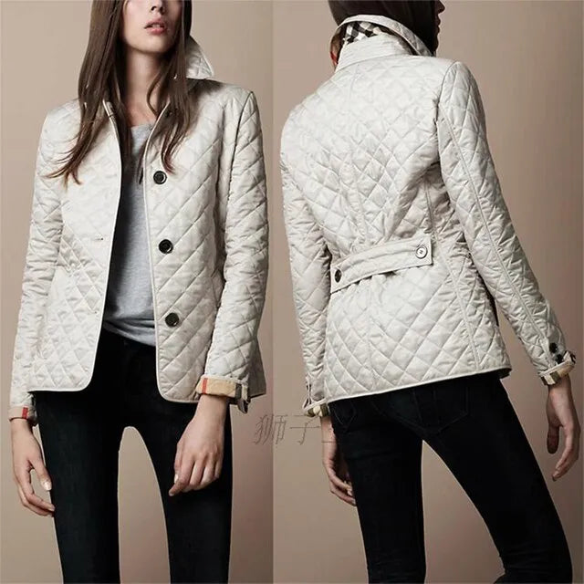 Stylish women's jacket made of silk and cotton for autumn and winter