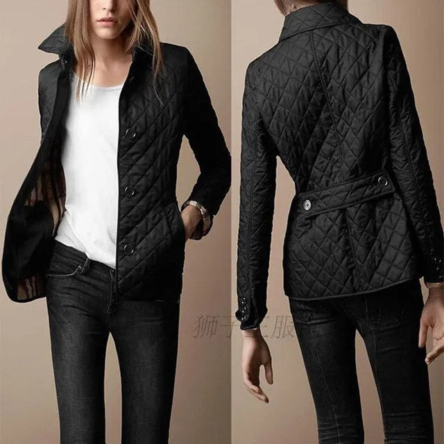 Stylish women's jacket made of silk and cotton for autumn and winter