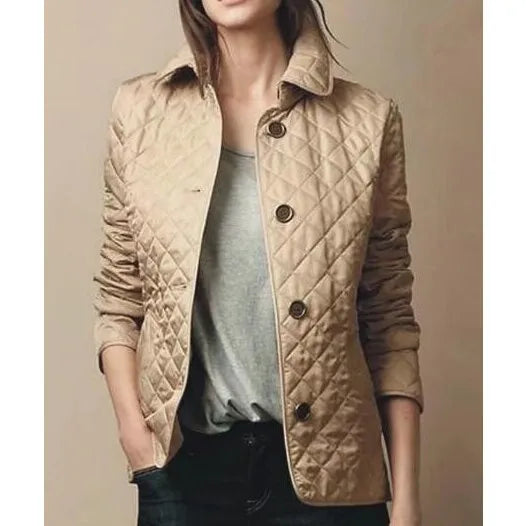Stylish women's jacket made of silk and cotton for autumn and winter