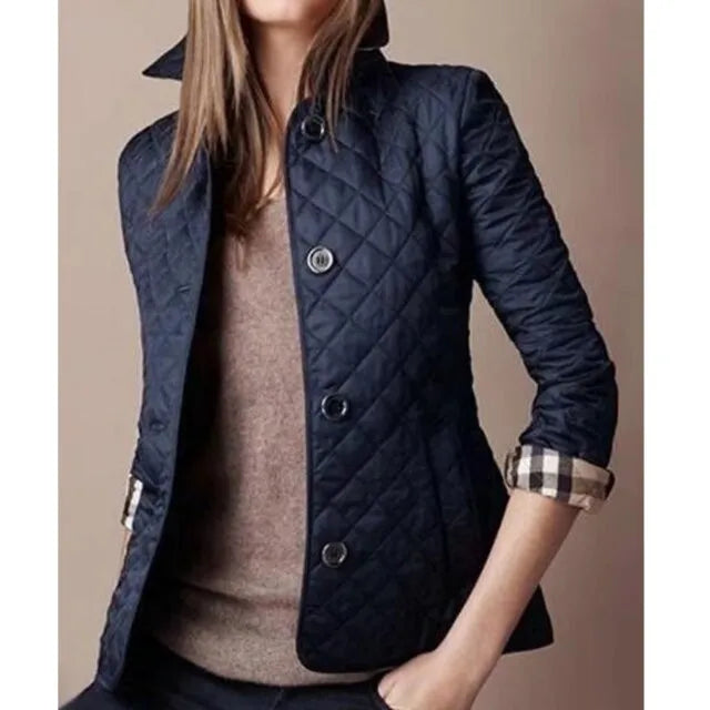Stylish women's jacket made of silk and cotton for autumn and winter