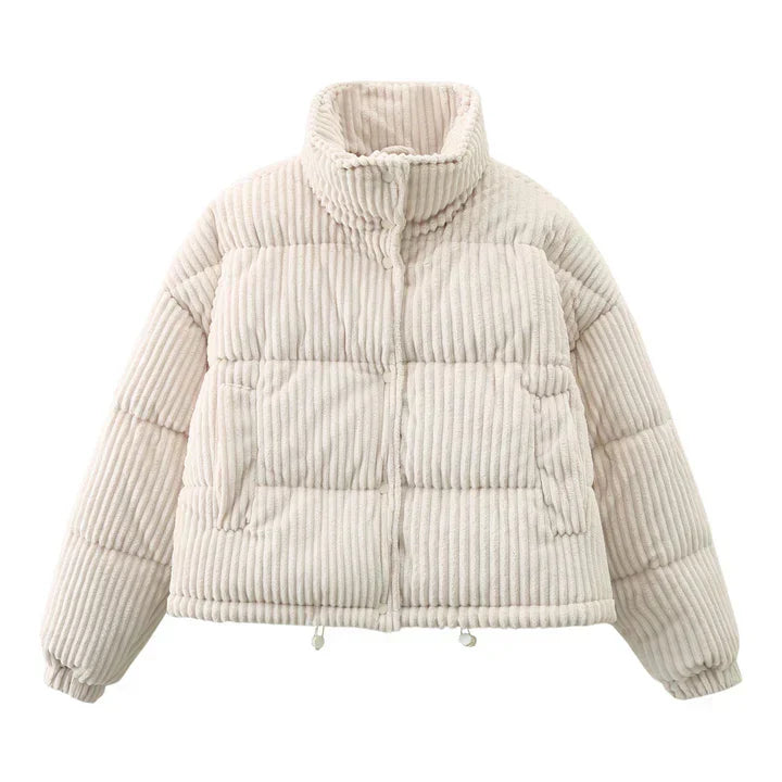 Stylish and warm corduroy winter jacket for women – perfect for the cold season