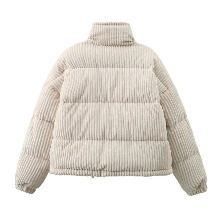 Stylish and warm corduroy winter jacket for women – perfect for the cold season