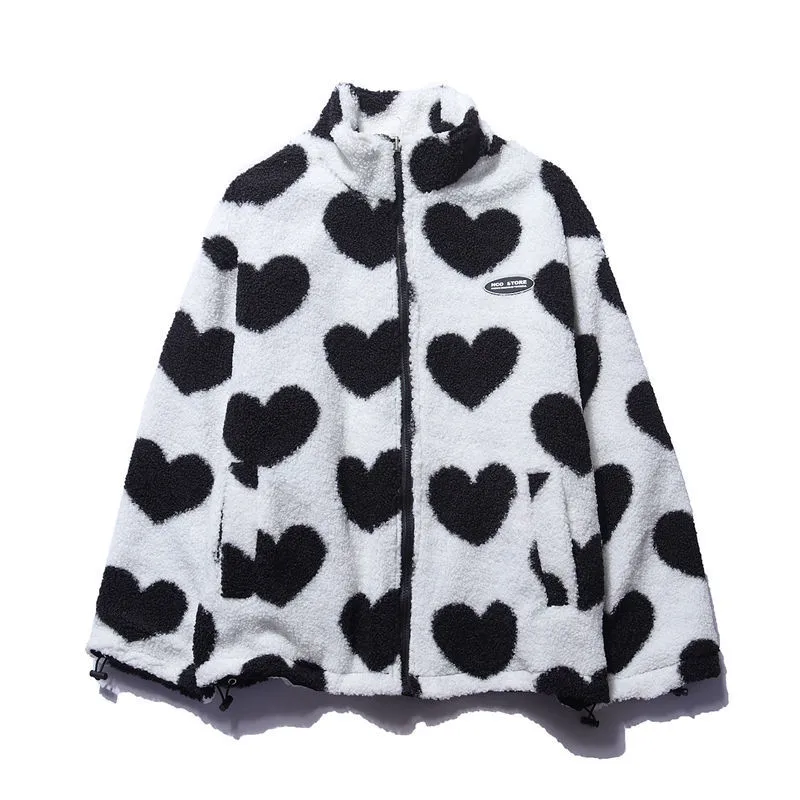 Alice - Romantic Ladies' Jacket with Cute Double-Sided Heart Pattern