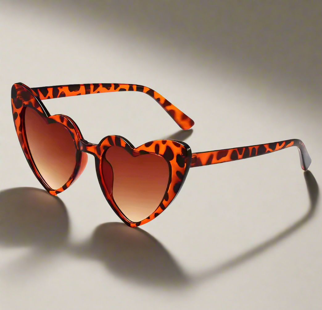 Ladies heart sunglasses retro big