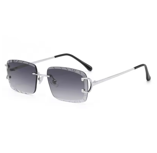 Minimalist metal sunglasses - square & rimless for street looks