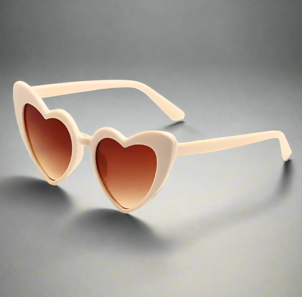 Ladies heart sunglasses retro big
