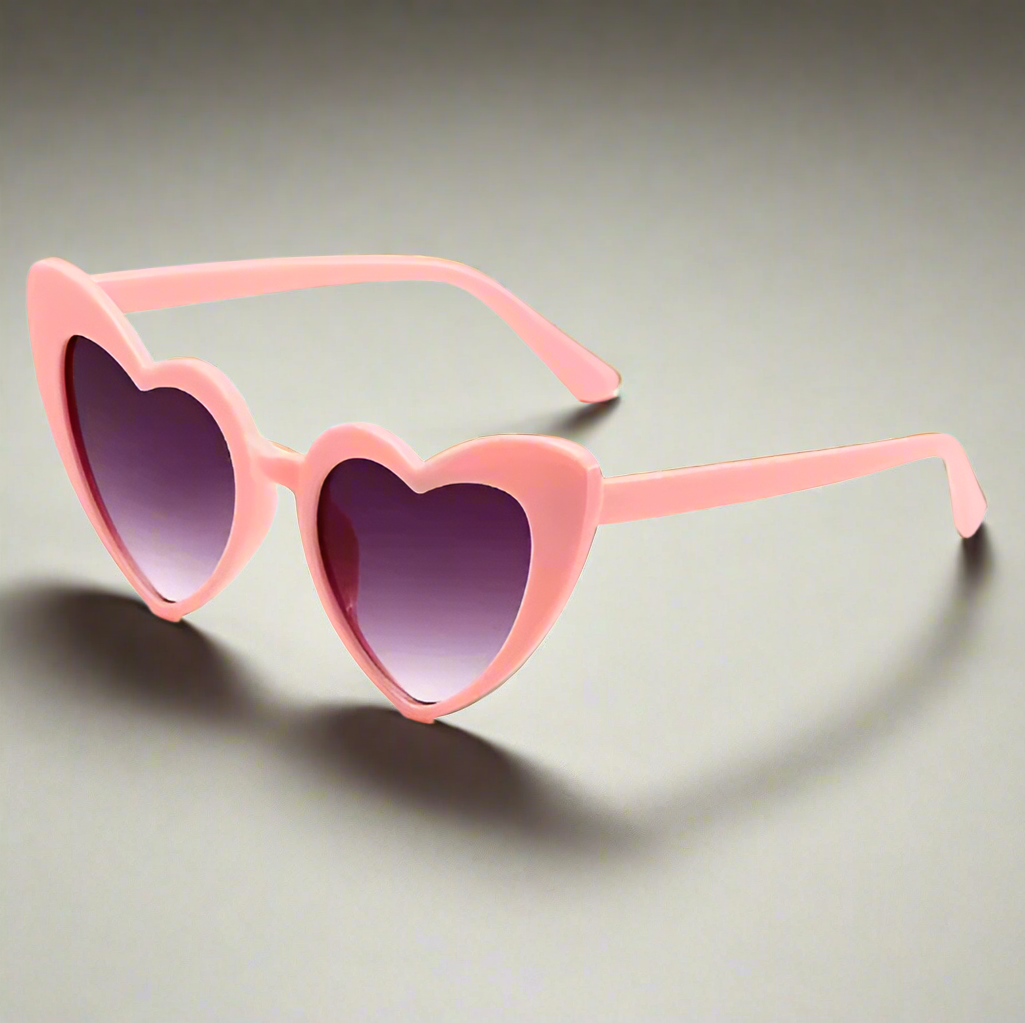 Ladies heart sunglasses retro big