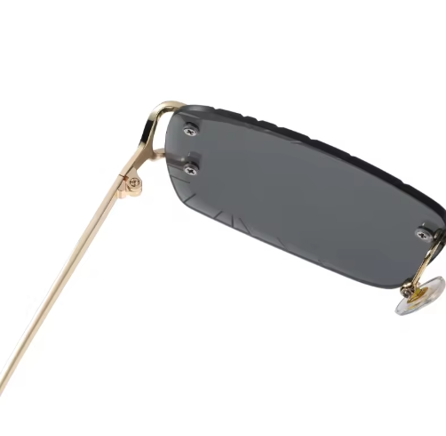 Minimalist metal sunglasses - square & rimless for street looks