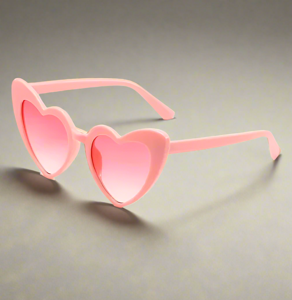 Ladies heart sunglasses retro big
