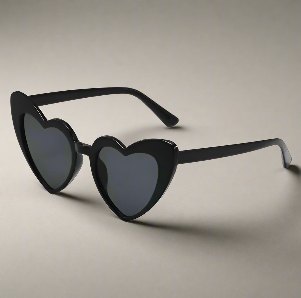 Ladies heart sunglasses retro big