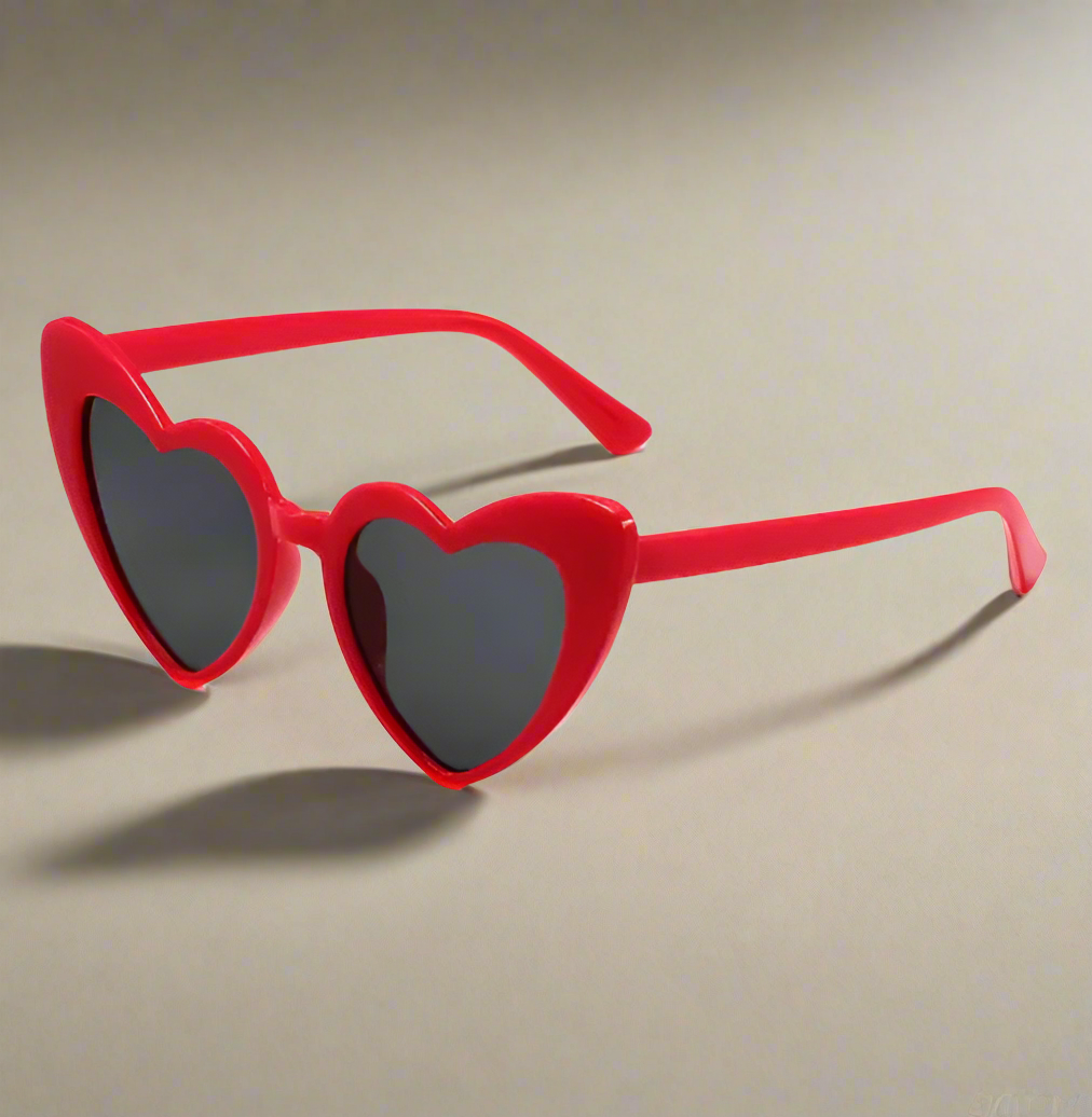 Ladies heart sunglasses retro big