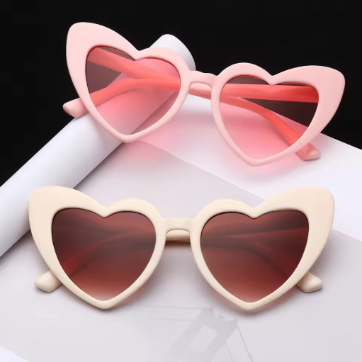 Ladies heart sunglasses retro big