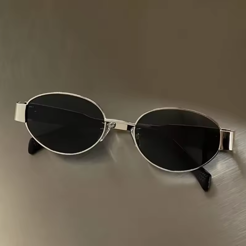 Vintage pilot sunglasses for women - green lenses & metal frame
