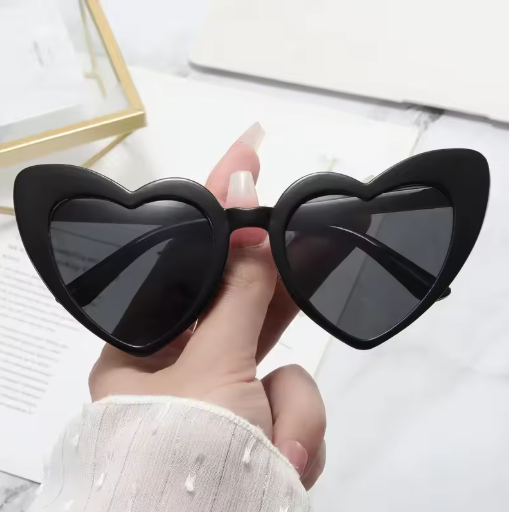 Ladies heart sunglasses retro big