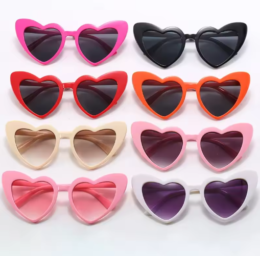 Ladies heart sunglasses retro big