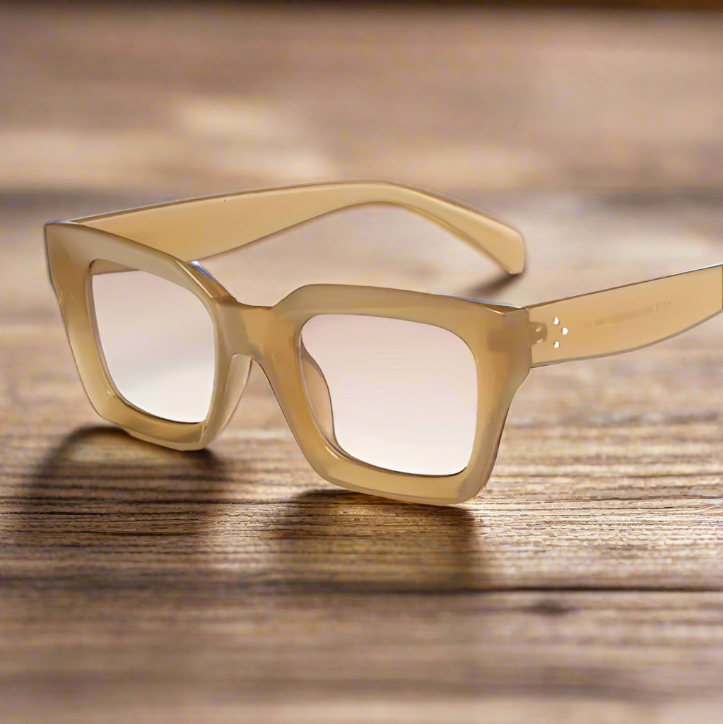 Sleek matte finish cat-eye glasses