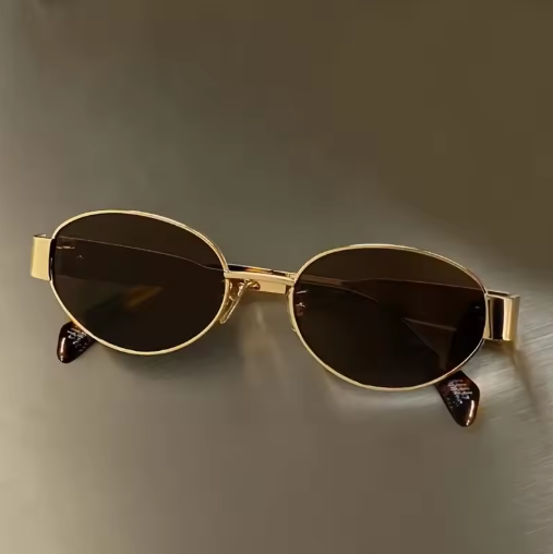Vintage pilot sunglasses for women - green lenses & metal frame
