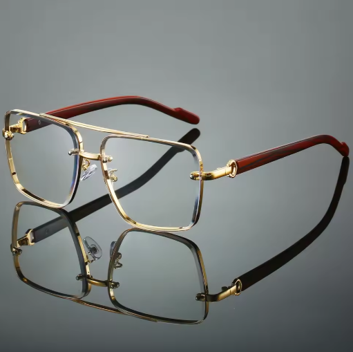 Women's sunglasses in retro design - metal, double bridge, pilot style