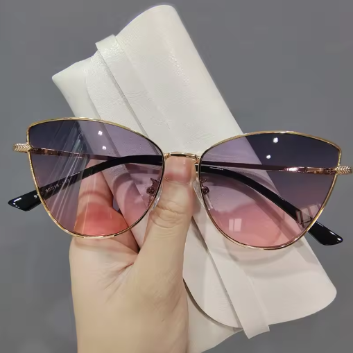 Retro metal frame cat-eye sunglasses