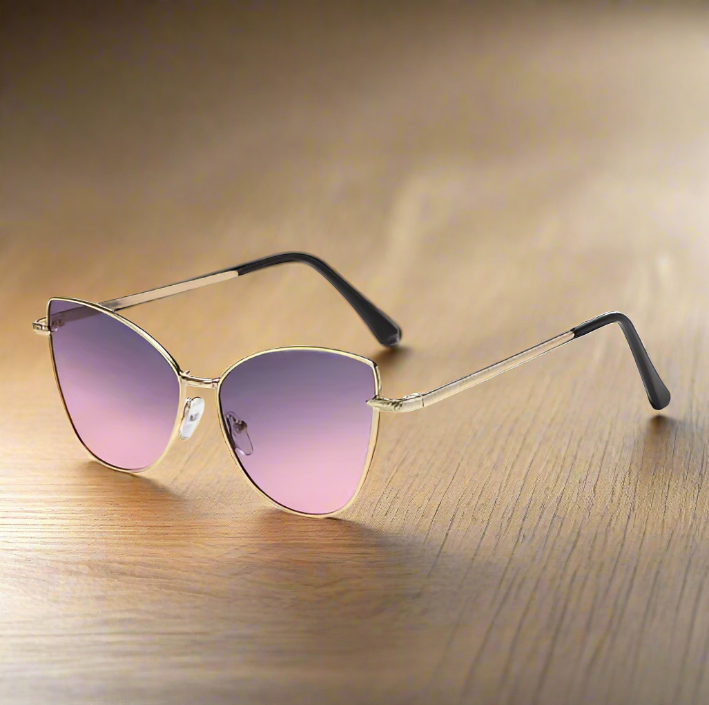Retro metal frame cat-eye sunglasses