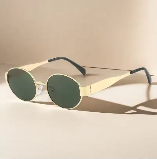 Designer sunglasses ladies - oval vintage shape in metal 2025