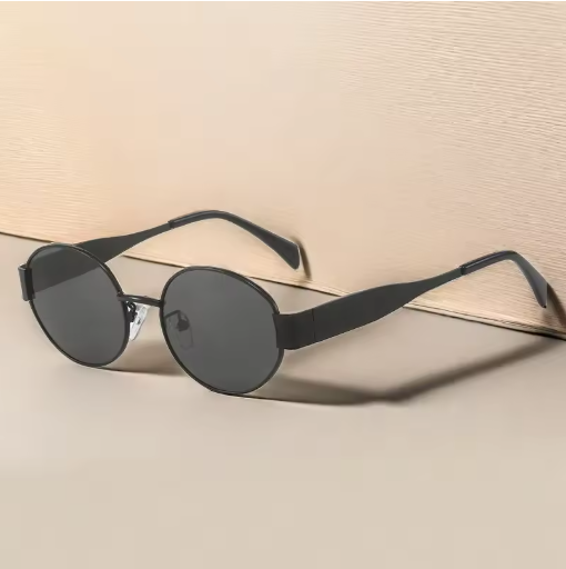 Designer sunglasses ladies - oval vintage shape in metal 2025