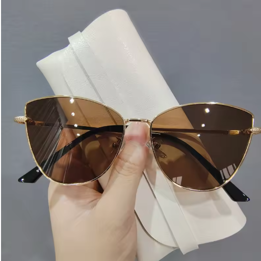 Retro metal frame cat-eye sunglasses