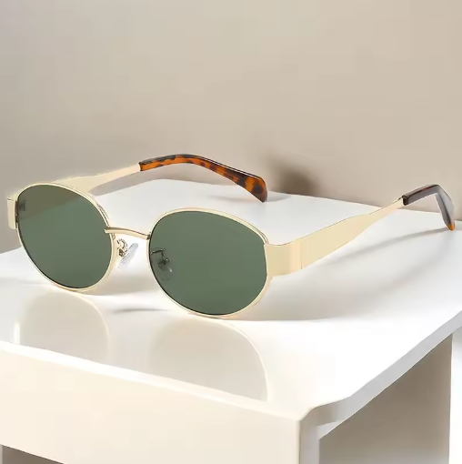 Designer sunglasses ladies - oval vintage shape in metal 2025