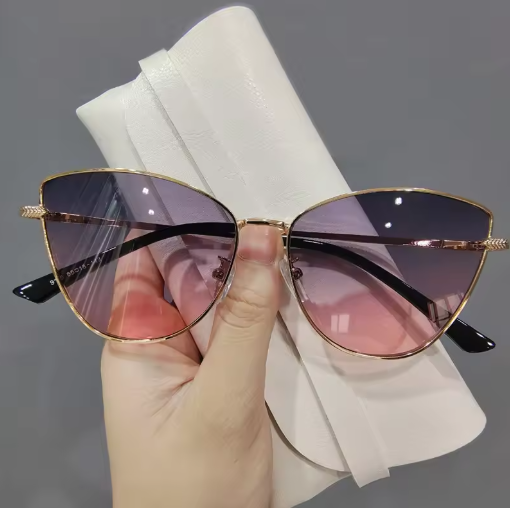 Retro metal frame cat-eye sunglasses