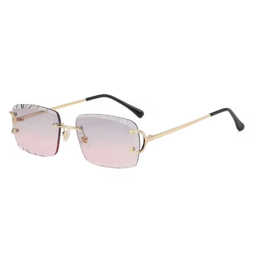Minimalist metal sunglasses - square & rimless for street looks