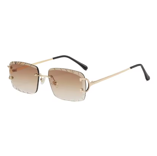 Minimalist metal sunglasses - square & rimless for street looks