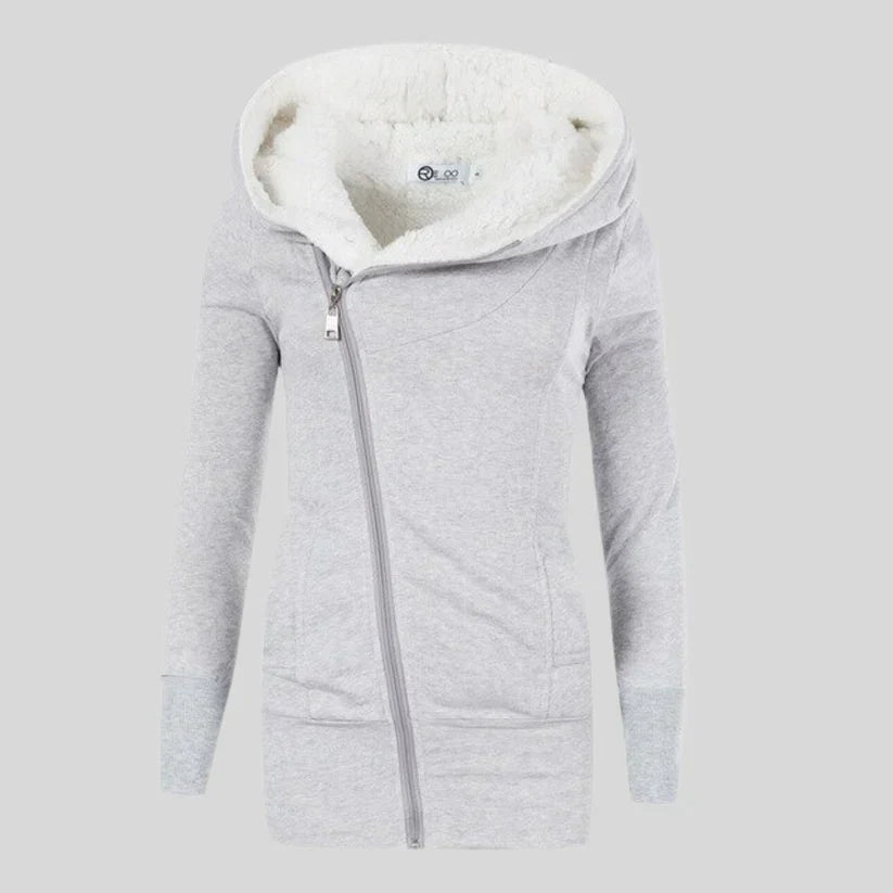 Cozy Letter Fleece Hoodie Cardigan for Extra Comfort
