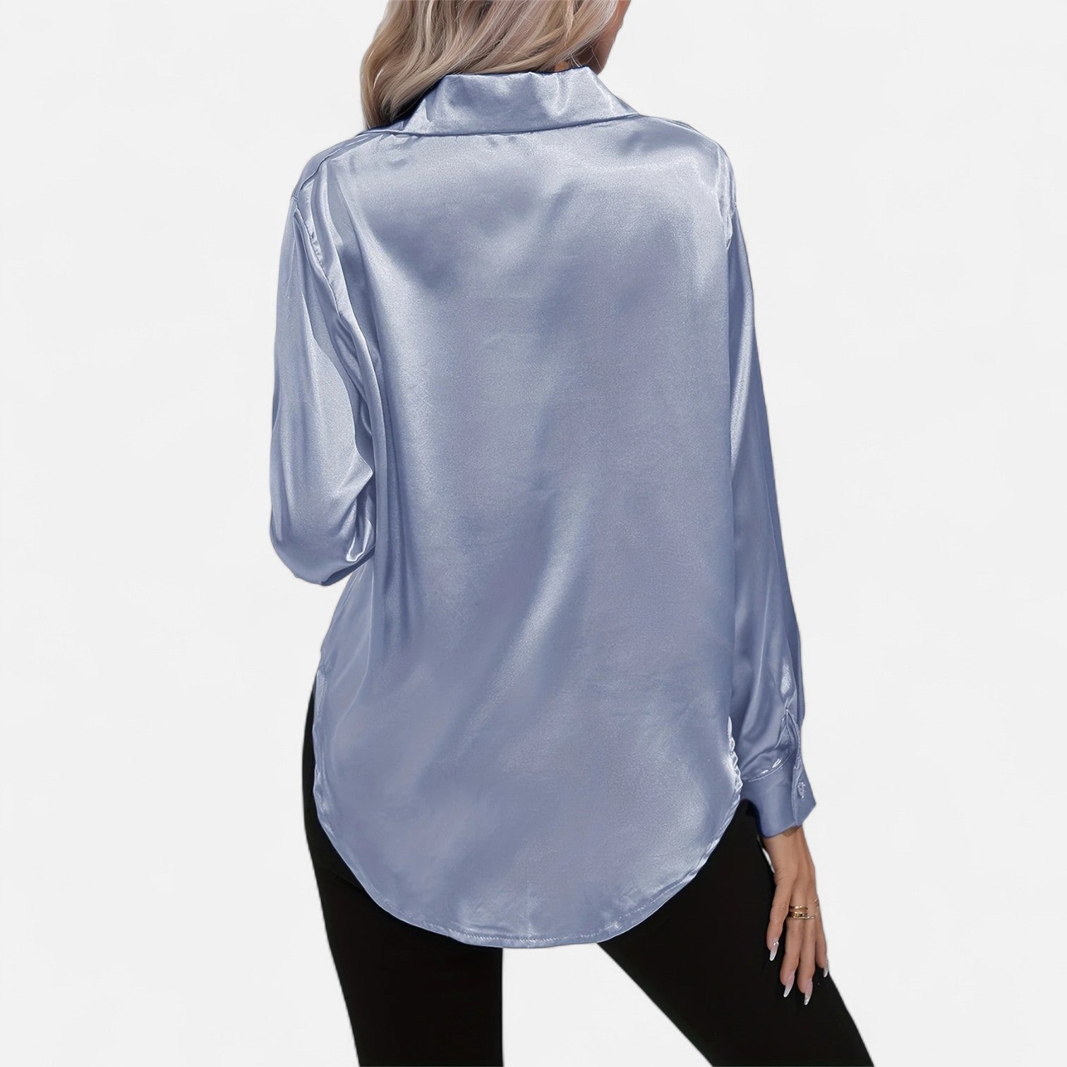 Dorevelle Women's Elegant Satin Shirt with Heritage Collar for a Classic Stylish Look